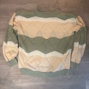 Stylish Green and Cream women's Sweater
